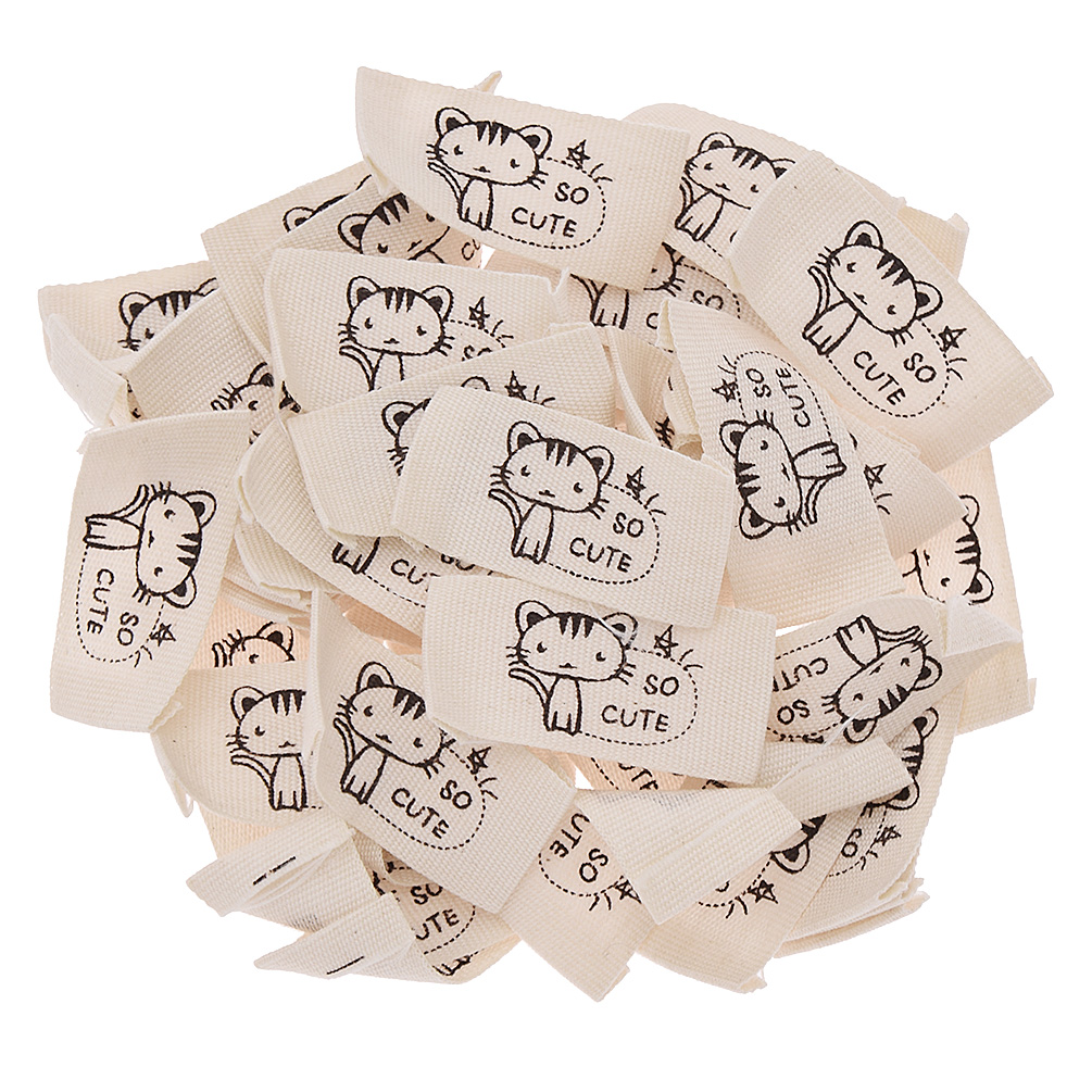 50 un. etiquetas tejidas de tela lavable hágalo usted mismo resfriados etiquetas costura artesanías accesorios - Imagen 11 de 13