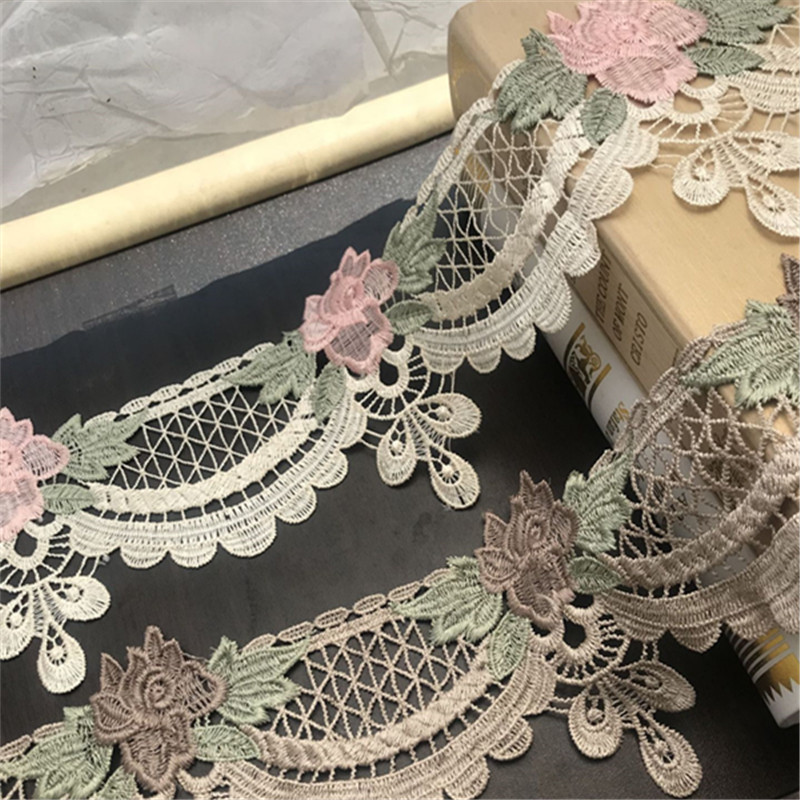 Embroidery Floral Lace Sewing Applique Trim Trims Sofa Cushion Decor DIY 