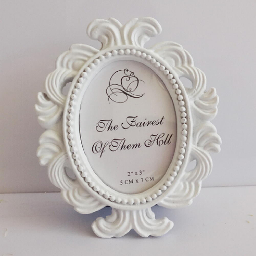 Retro Vintage Oval Resin Glass Photo Frames European Style Home Decor Standing 