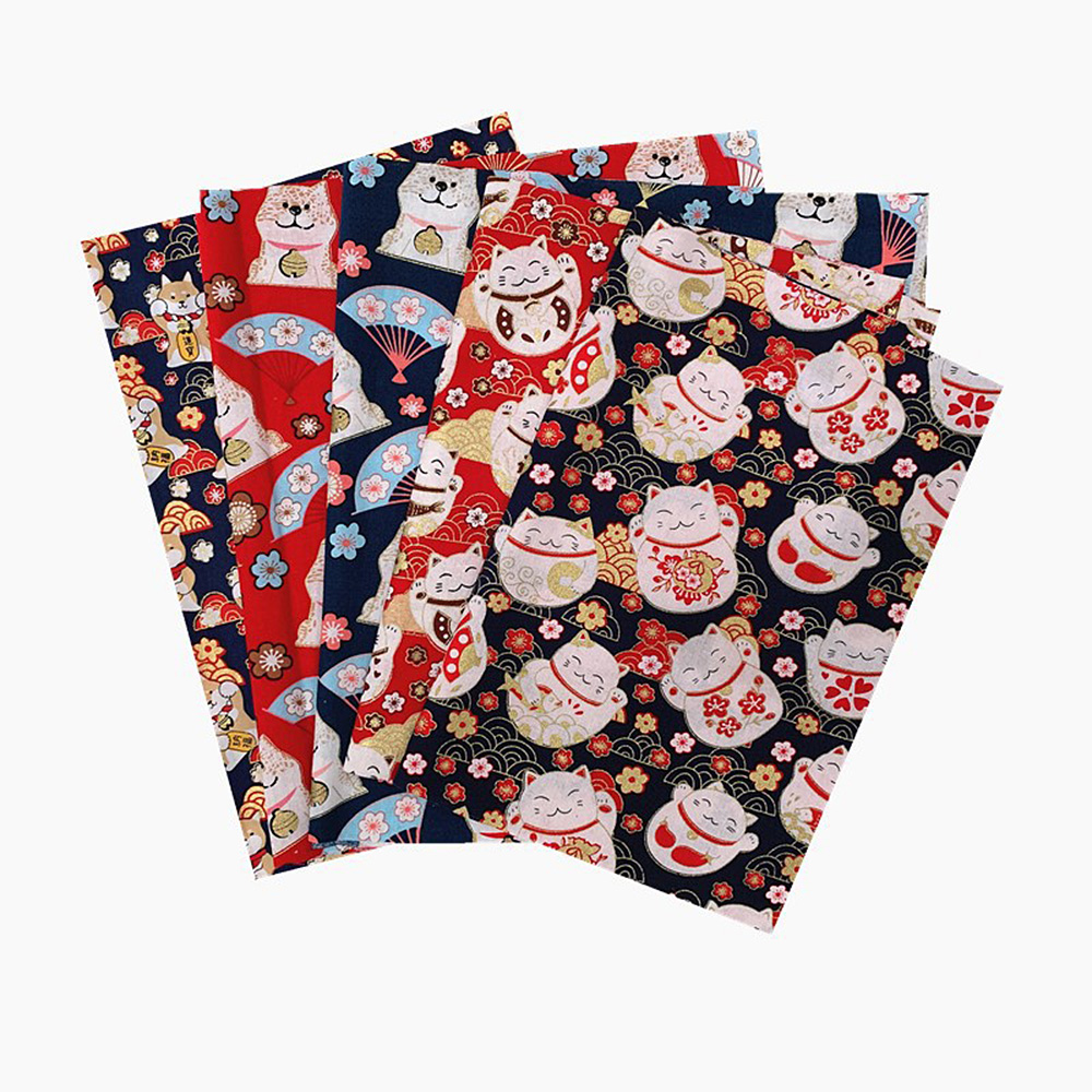 5 piezas 20*25 cm Estilo Japonés Algodón Bronceado Impresión Tela Patchwork Artesanal - Imagen 20 de 24