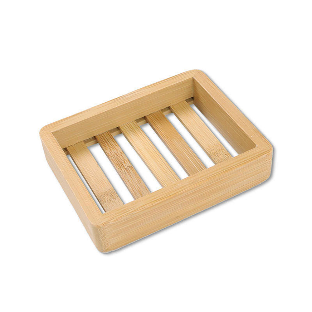 Wooden Soap Dish Holder Draining Tray Storage Plate Box Non-slip Container Tools 