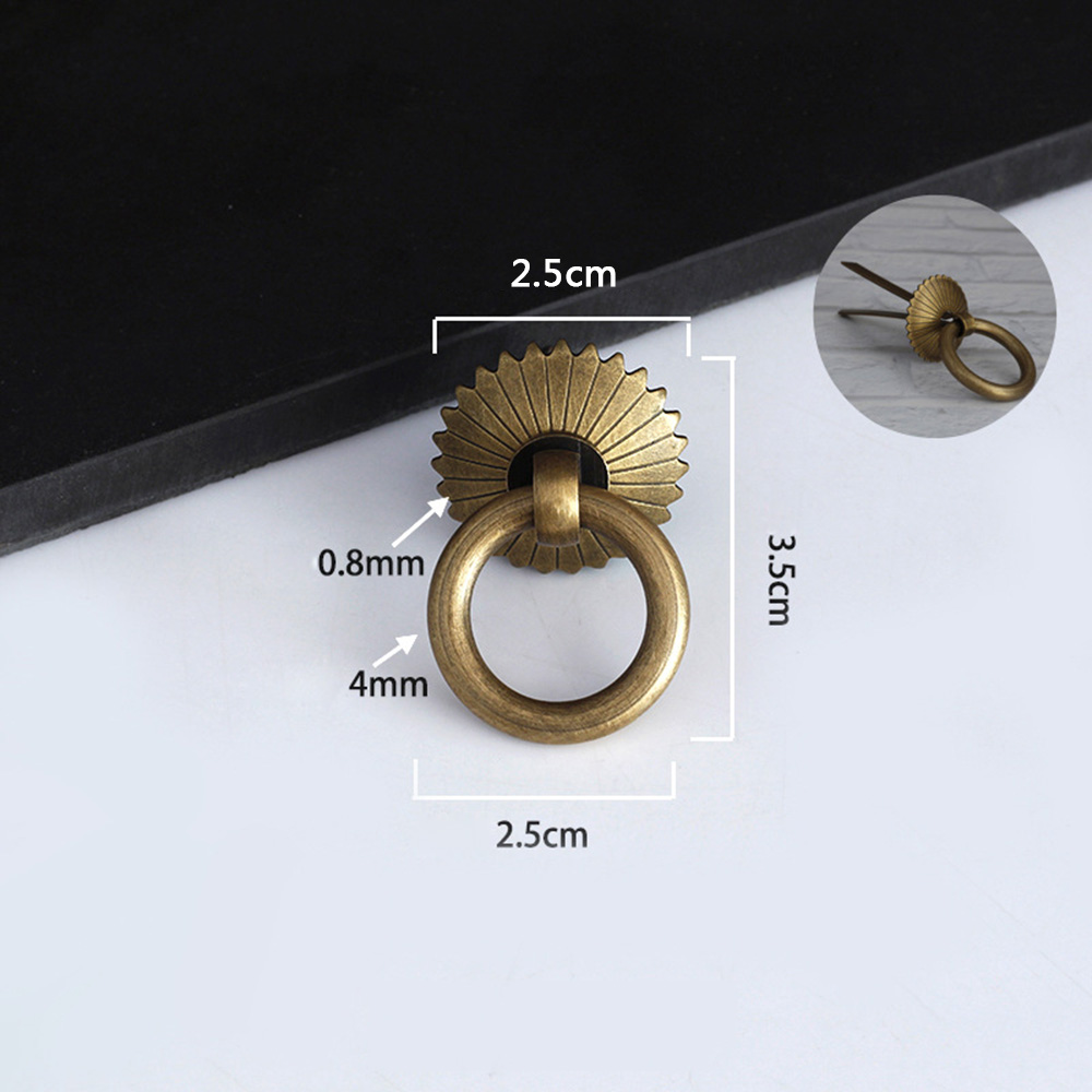 1x Perillas de muebles con manija de cajón tiradores de anillo de latón vintage con pasadores en forma de U hágalo usted mismo - Imagen 14 de 22
