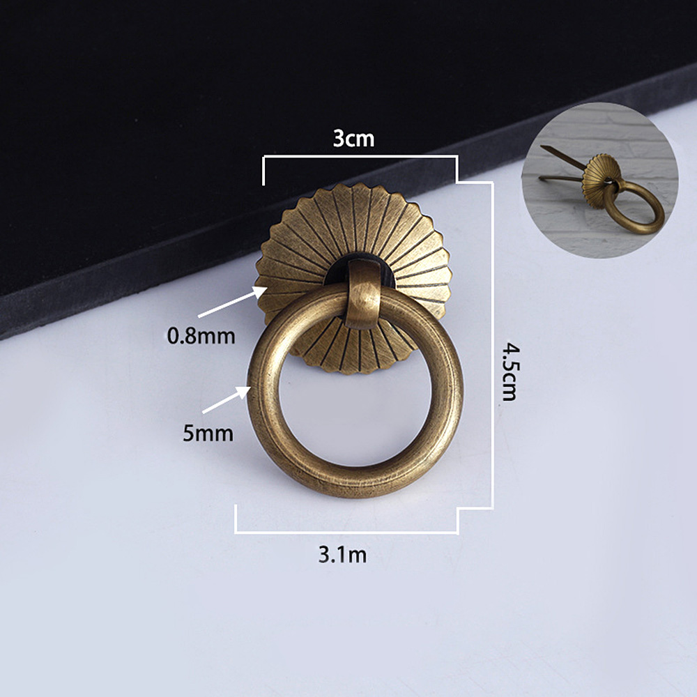 1x Perillas de muebles con manija de cajón tiradores de anillo de latón vintage con pasadores en forma de U hágalo usted mismo - Imagen 15 de 22