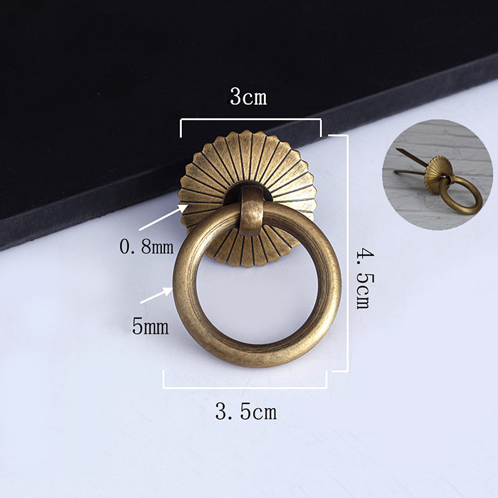1x Perillas de muebles con manija de cajón tiradores de anillo de latón vintage con pasadores en forma de U hágalo usted mismo - Imagen 16 de 22