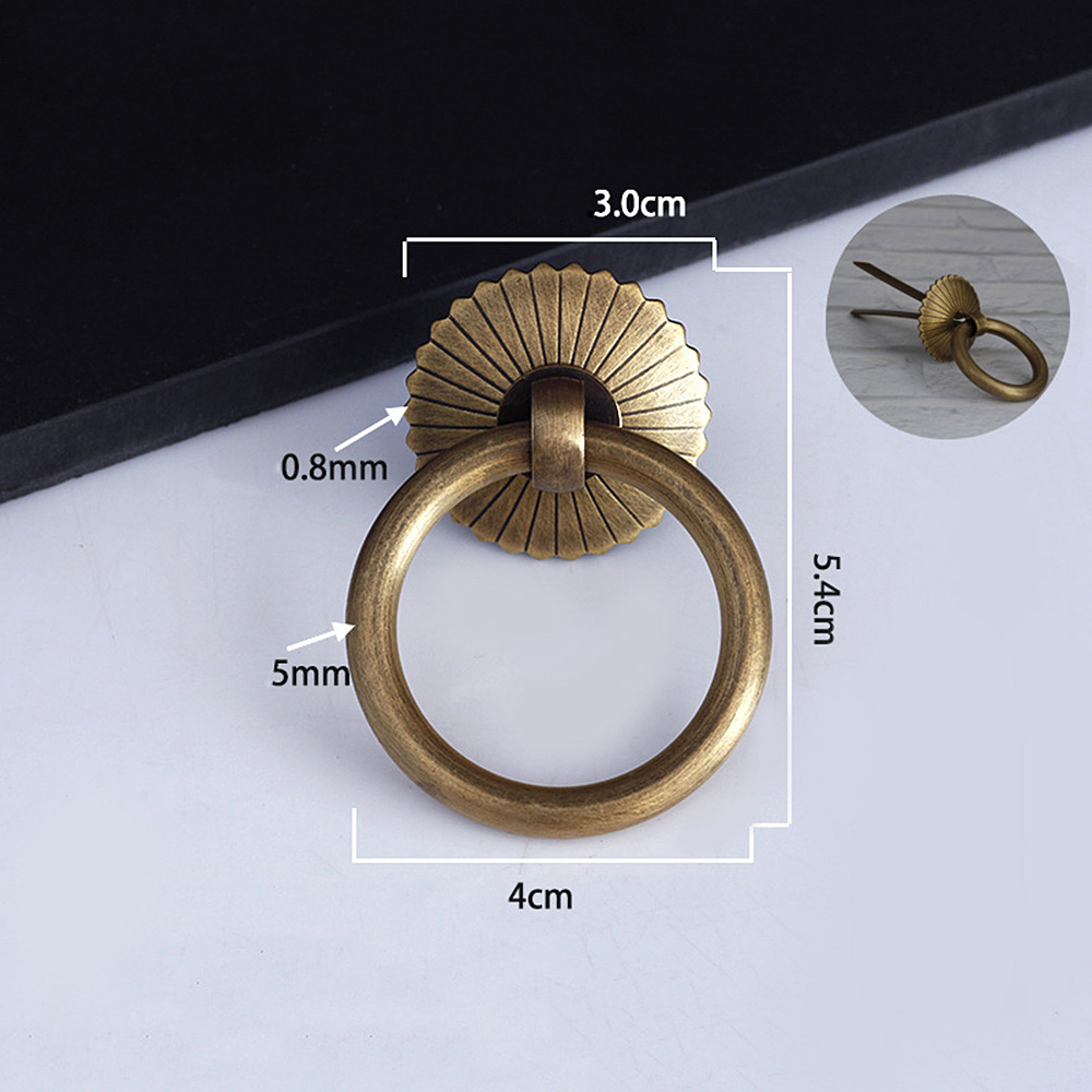 1x Perillas de muebles con manija de cajón tiradores de anillo de latón vintage con pasadores en forma de U hágalo usted mismo - Imagen 17 de 22