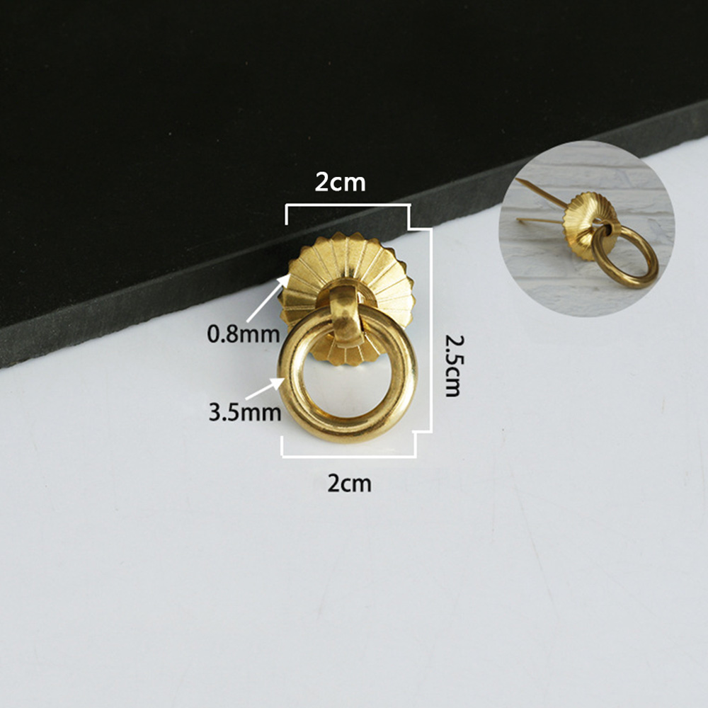 1x Perillas de muebles con manija de cajón tiradores de anillo de latón vintage con pasadores en forma de U hágalo usted mismo - Imagen 18 de 22