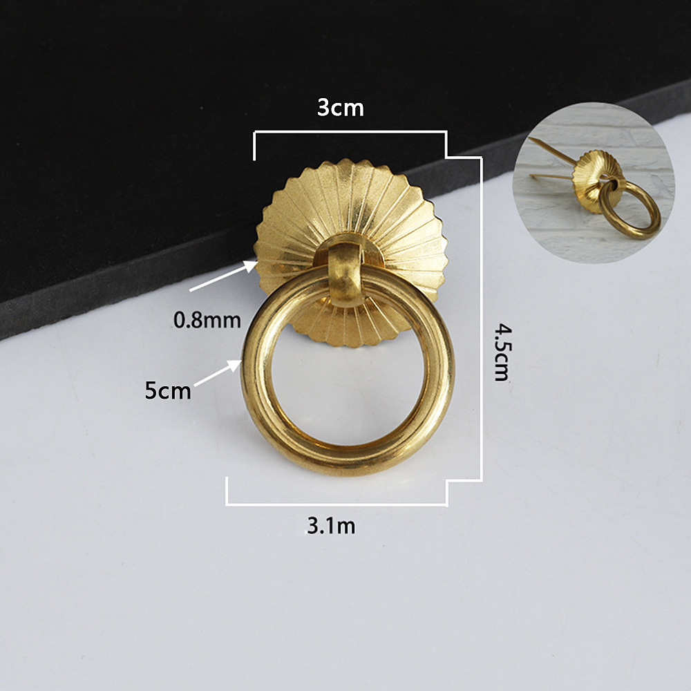 1x Perillas de muebles con manija de cajón tiradores de anillo de latón vintage con pasadores en forma de U hágalo usted mismo - Imagen 20 de 22