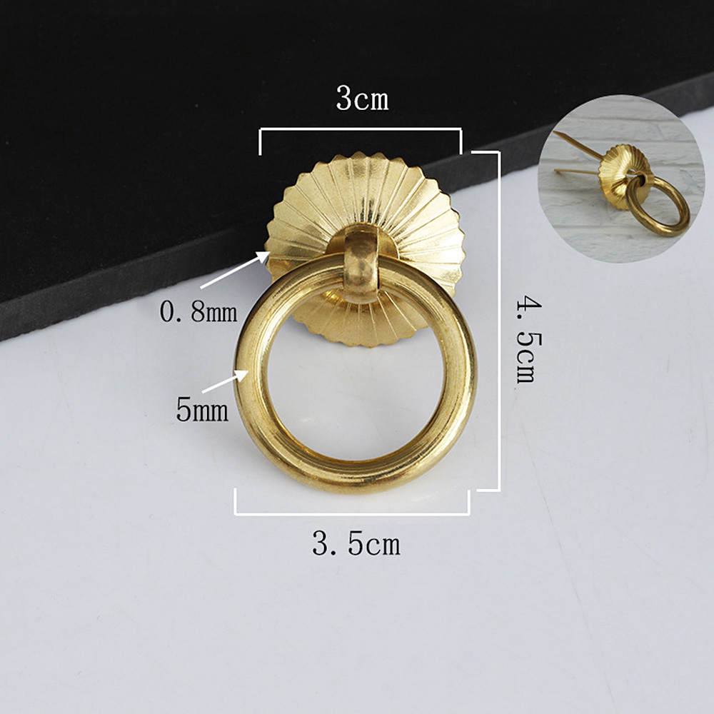 1x Perillas de muebles con manija de cajón tiradores de anillo de latón vintage con pasadores en forma de U hágalo usted mismo - Imagen 21 de 22