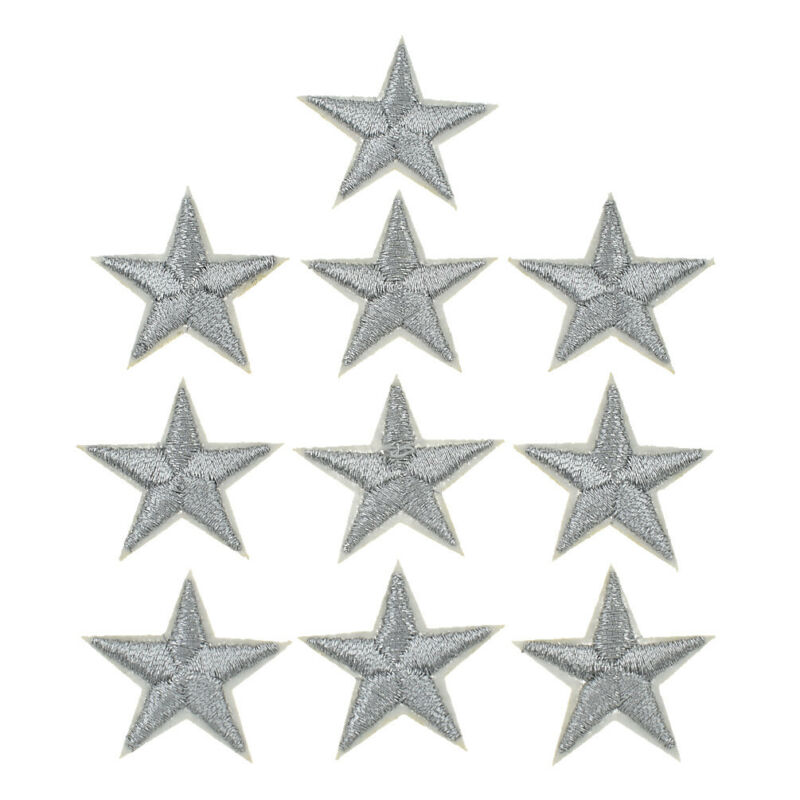 10 estrellas bordado lentejuelas parche costura ropa vaquera bolsa apliques decoración hágalo usted mismo - Imagen 10 de 25