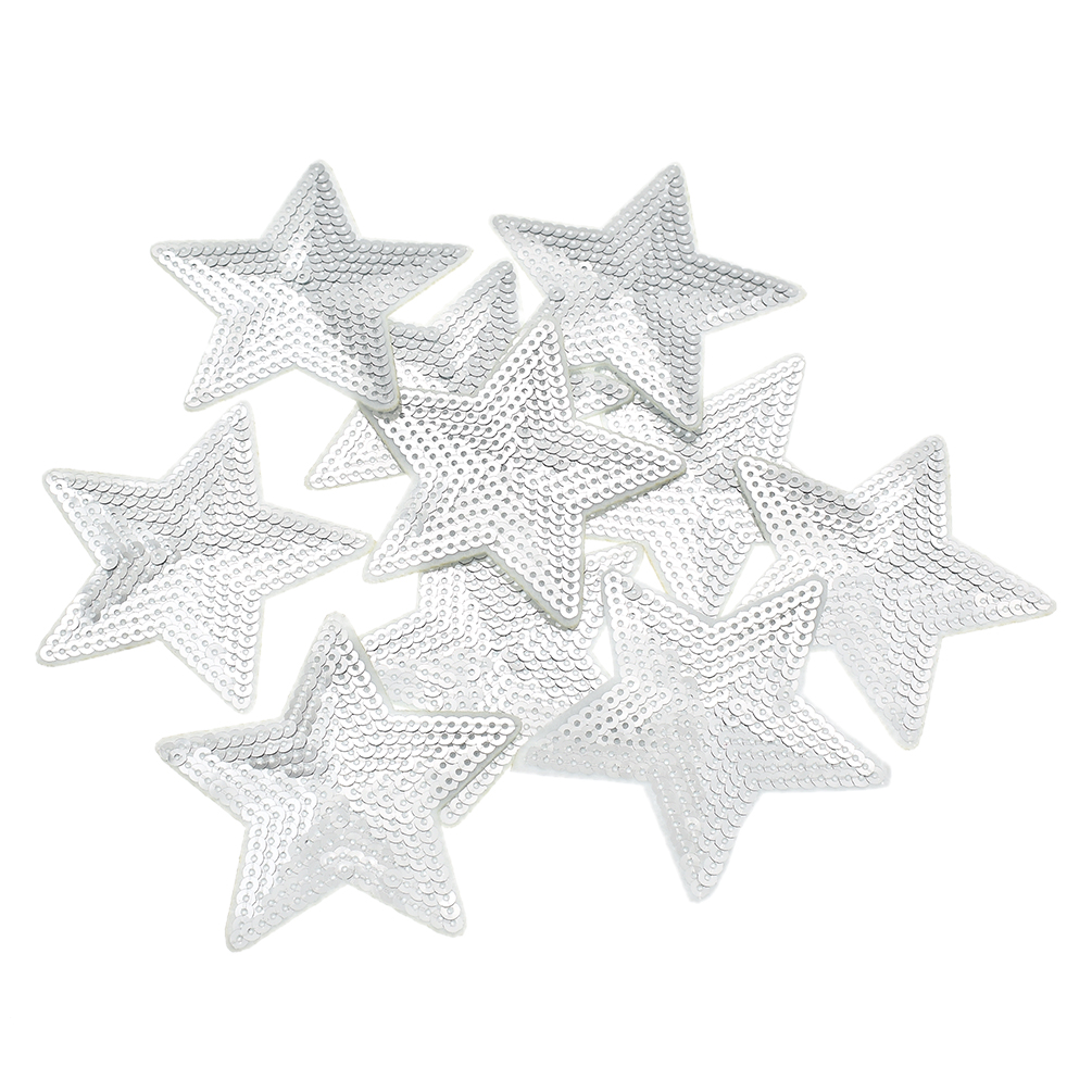 10 estrellas bordado lentejuelas parche costura ropa vaquera bolsa apliques decoración hágalo usted mismo - Imagen 15 de 25