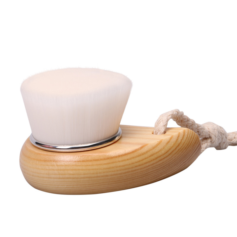Cepillo de limpieza facial con mango de madera limpiador masaje facial de fibra suave - Imagen 11 de 12