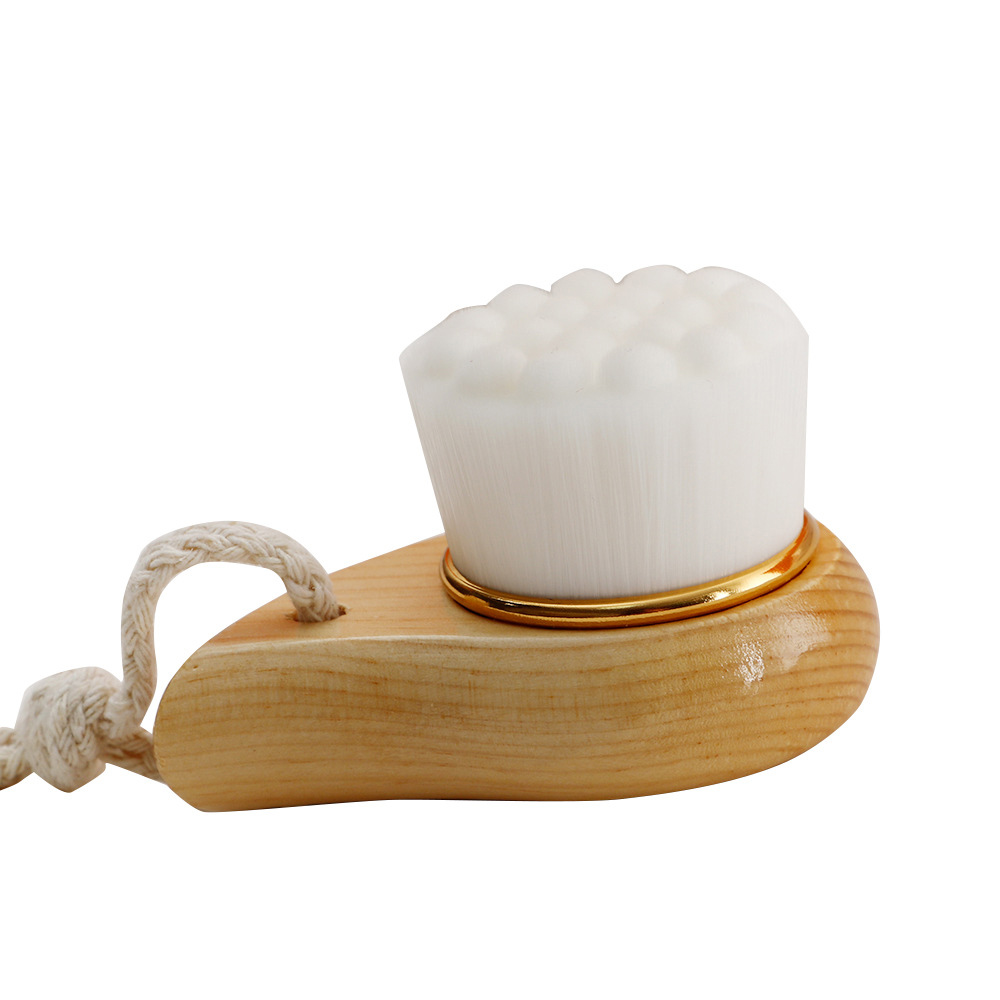 Cepillo de limpieza facial con mango de madera limpiador masaje facial de fibra suave - Imagen 12 de 12