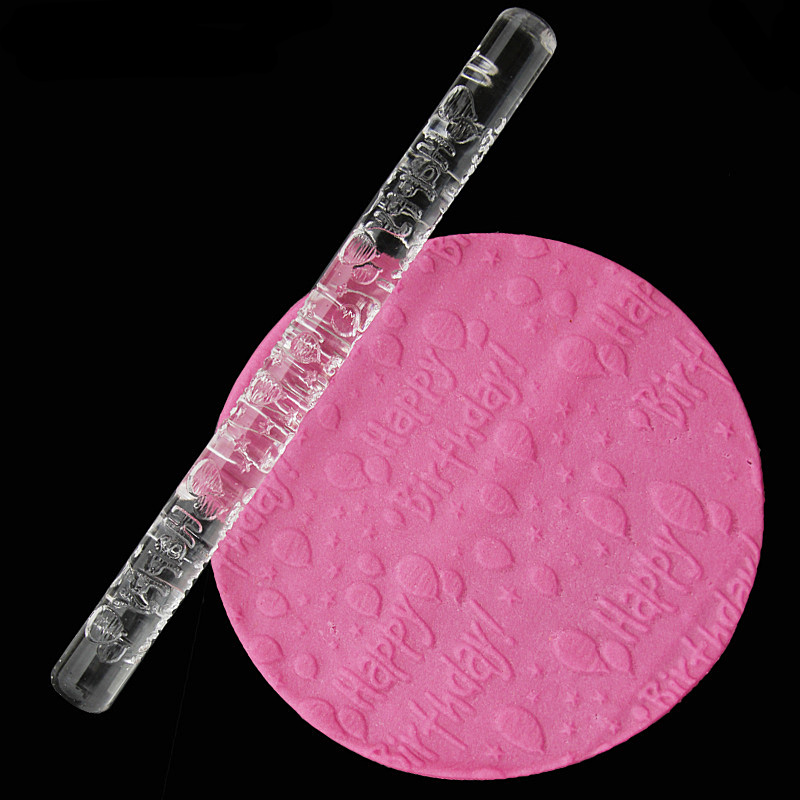 Clear Acrylic Rolling Pin Embossing Clay Texture Cake Decorating Tools DIY Craft - Picture 19 of 19