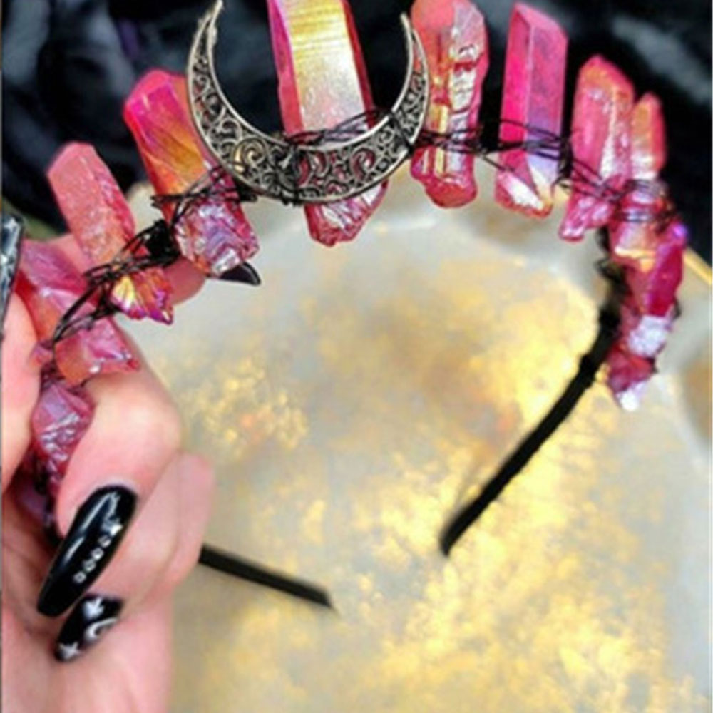 Damen Kristall Quarz Mond Haarband Krone Tiara Braut Hochzeit Zubehör Geschenke - Bild 13 von 27