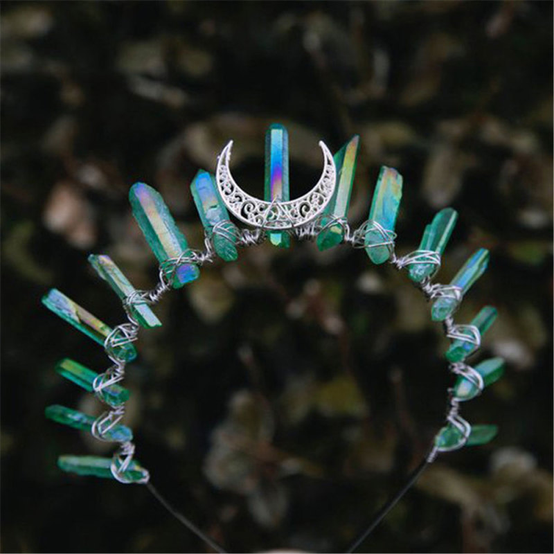 Damen Kristall Quarz Mond Haarband Krone Tiara Braut Hochzeit Zubehör Geschenke - Bild 14 von 27