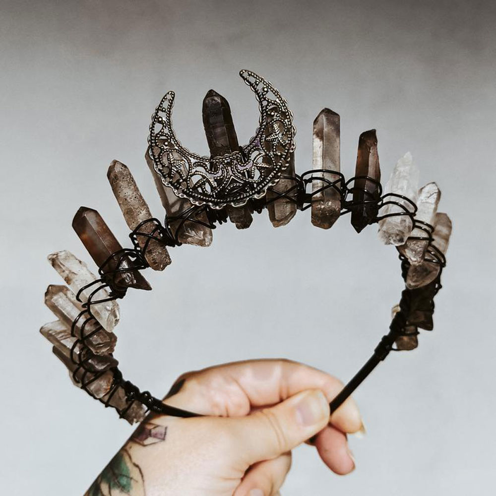 Damen Kristall Quarz Mond Haarband Krone Tiara Braut Hochzeit Zubehör Geschenke - Bild 15 von 27