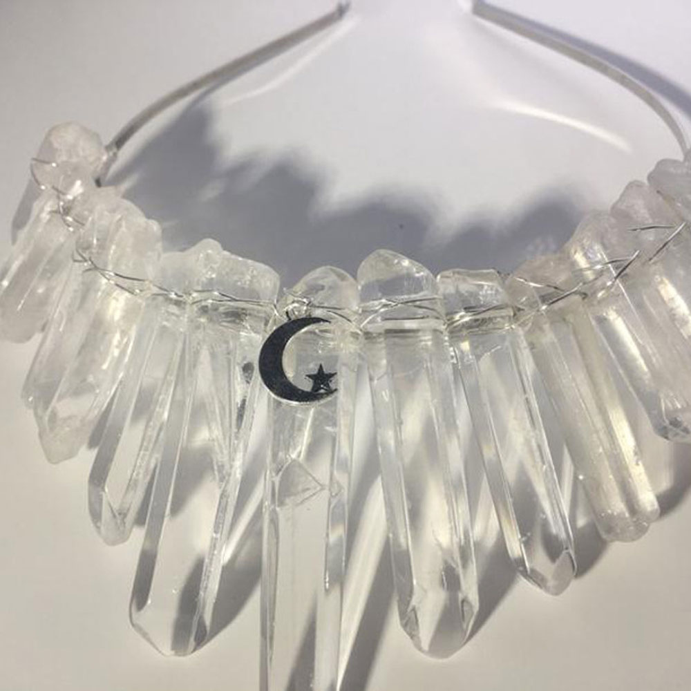 Damen Kristall Quarz Mond Haarband Krone Tiara Braut Hochzeit Zubehör Geschenke - Bild 23 von 27