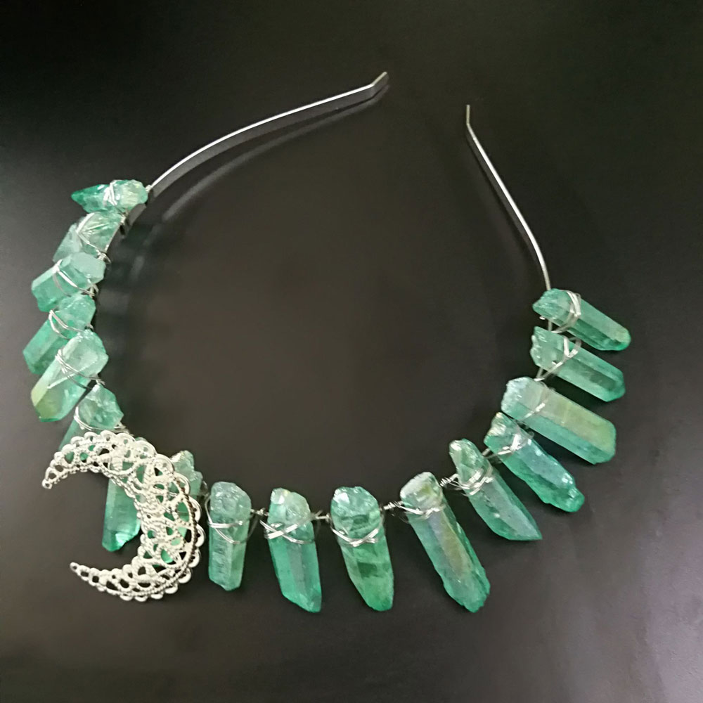 Damen Kristall Quarz Mond Haarband Krone Tiara Braut Hochzeit Zubehör Geschenke - Bild 25 von 27