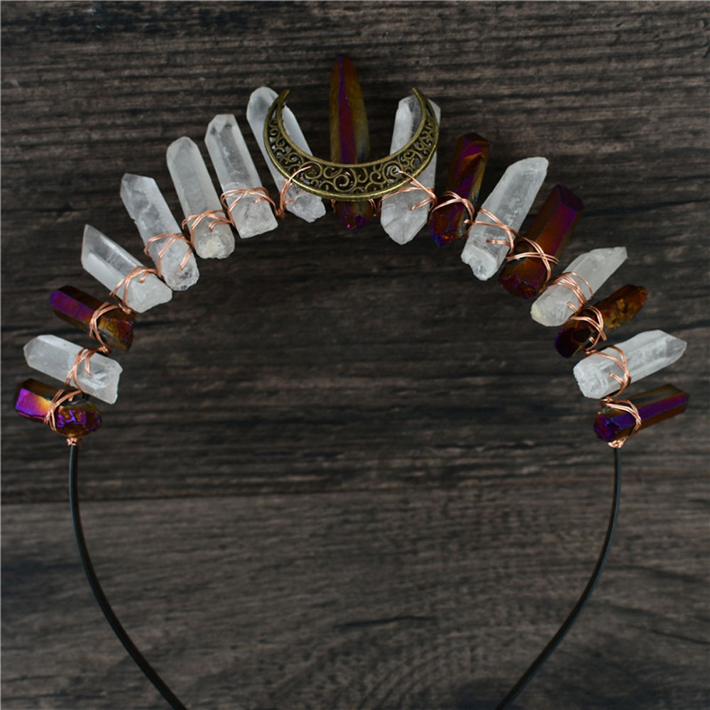 Damen Kristall Quarz Mond Haarband Krone Tiara Braut Hochzeit Zubehör Geschenke - Bild 27 von 27