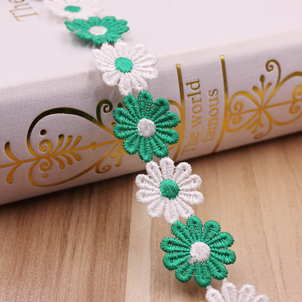 3 Yardas Margarita Floral Bordado Encaje Borde Cinta Hágalo usted mismo Ropa Prendas para la cabeza Sombrero Decoración - Imagen 13 de 20