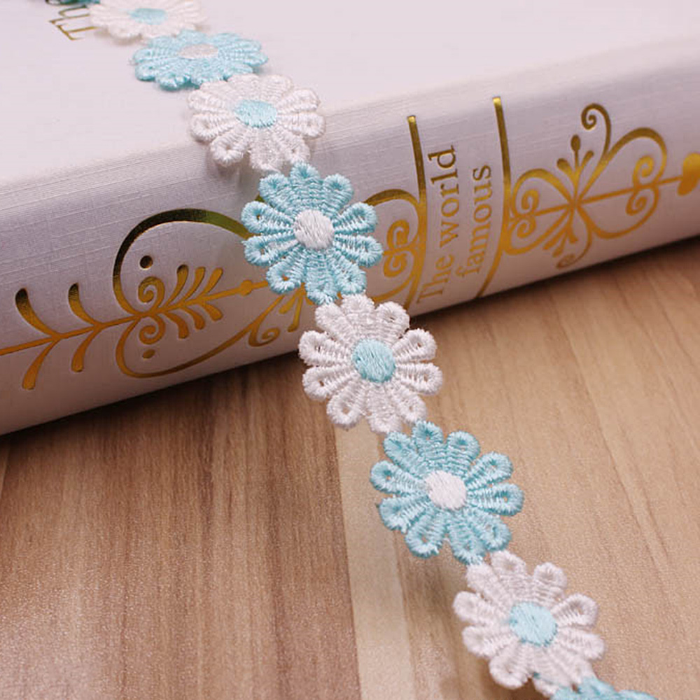 3 Yardas Margarita Floral Bordado Encaje Borde Cinta Hágalo usted mismo Ropa Prendas para la cabeza Sombrero Decoración - Imagen 17 de 20