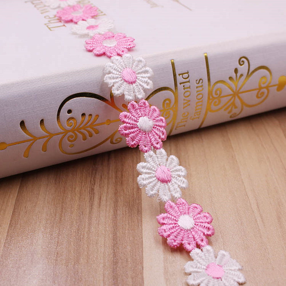 3 Yardas Margarita Floral Bordado Encaje Borde Cinta Hágalo usted mismo Ropa Prendas para la cabeza Sombrero Decoración - Imagen 18 de 20