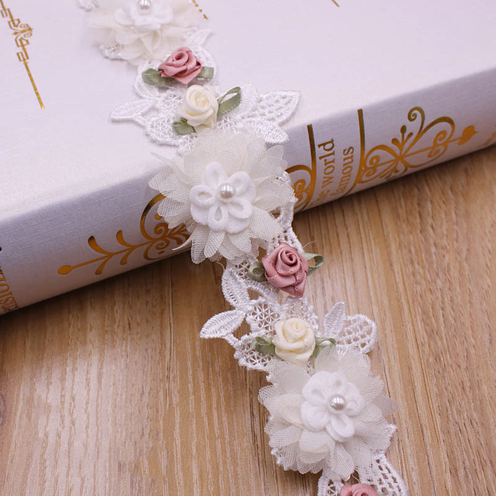 1 Yard 3D Flower Lace Butterfly Ribbon Trim Wedding Dress