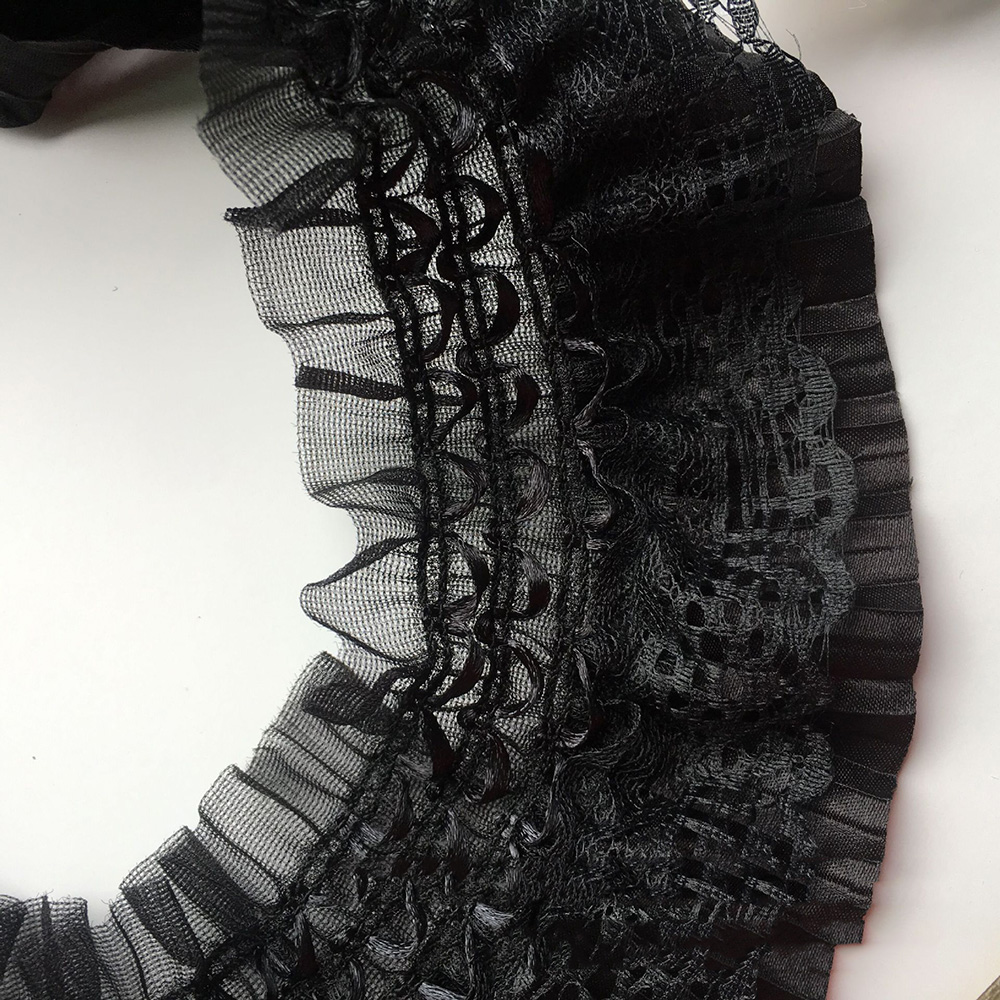 1yd Embroidery Lace Ribbon Elastic Ruffle Chiffon Trim Clothing Dress Sewing DIY - Bild 9 von 10