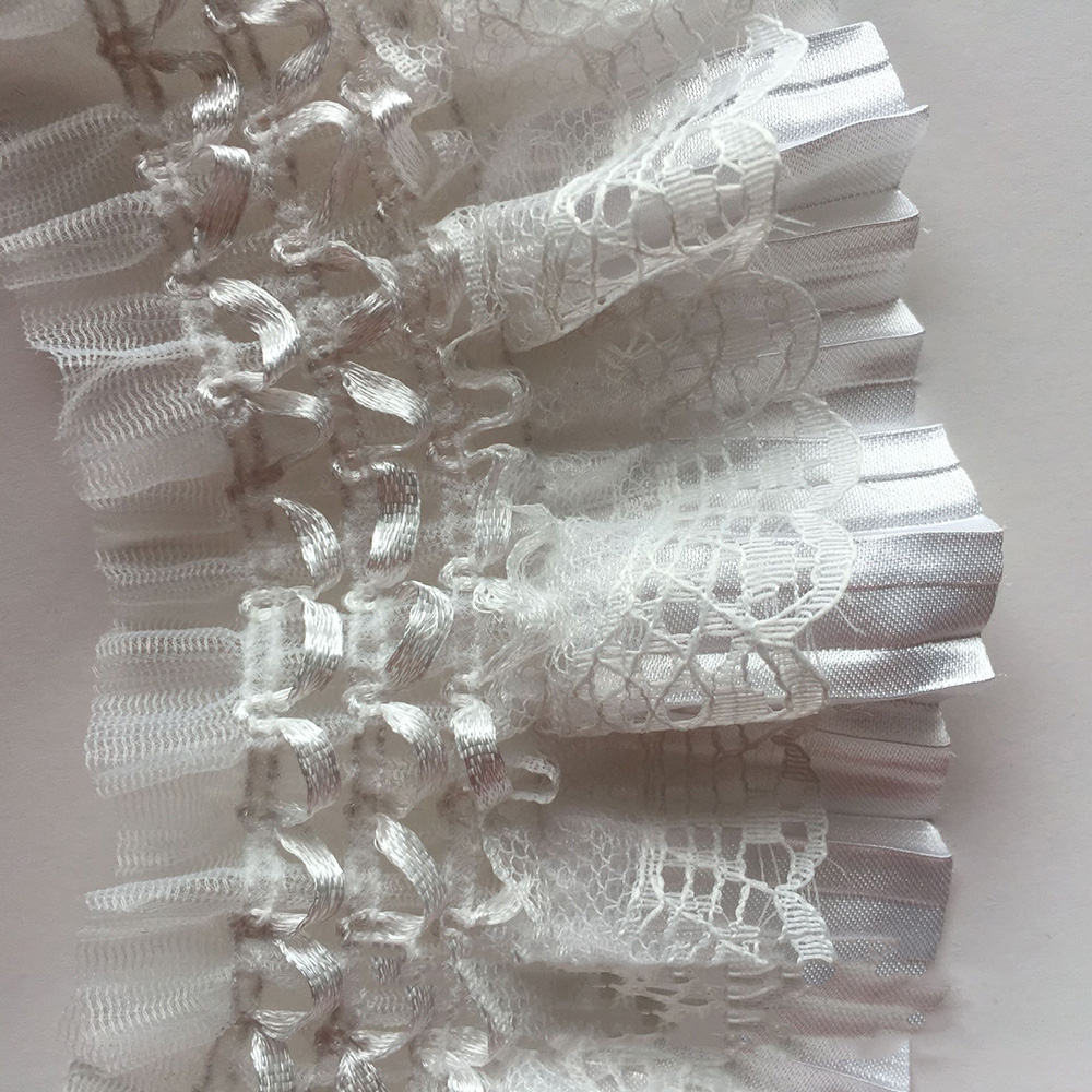 1yd Embroidery Lace Ribbon Elastic Ruffle Chiffon Trim Clothing Dress Sewing DIY - Bild 10 von 10