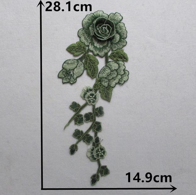 Parches bordados de flor rosa aplique ropa vestido de boda costura hágalo usted mismo decoración - Imagen 11 de 15