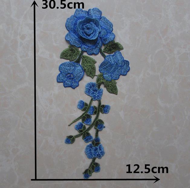 Parches bordados de flor rosa aplique ropa vestido de boda costura hágalo usted mismo decoración - Imagen 12 de 15