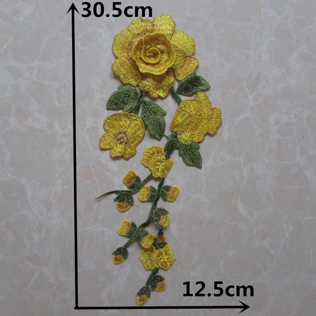 Parches bordados de flor rosa aplique ropa vestido de boda costura hágalo usted mismo decoración - Imagen 14 de 15
