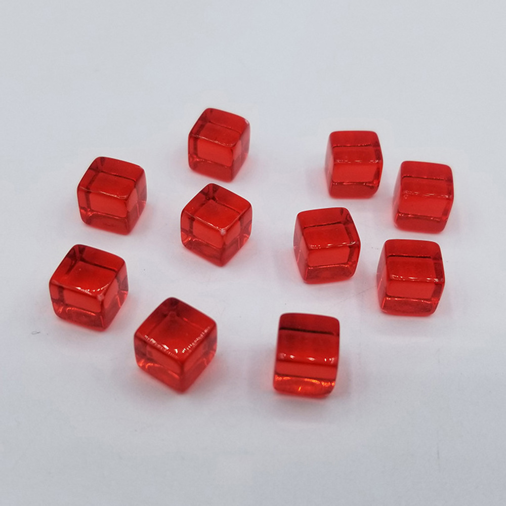 100 piezas de 10 mm de acrílico transparente cubo en blanco esquina cuadrada dados juego de mesa juguete hágalo usted mismo - Imagen 12 de 18