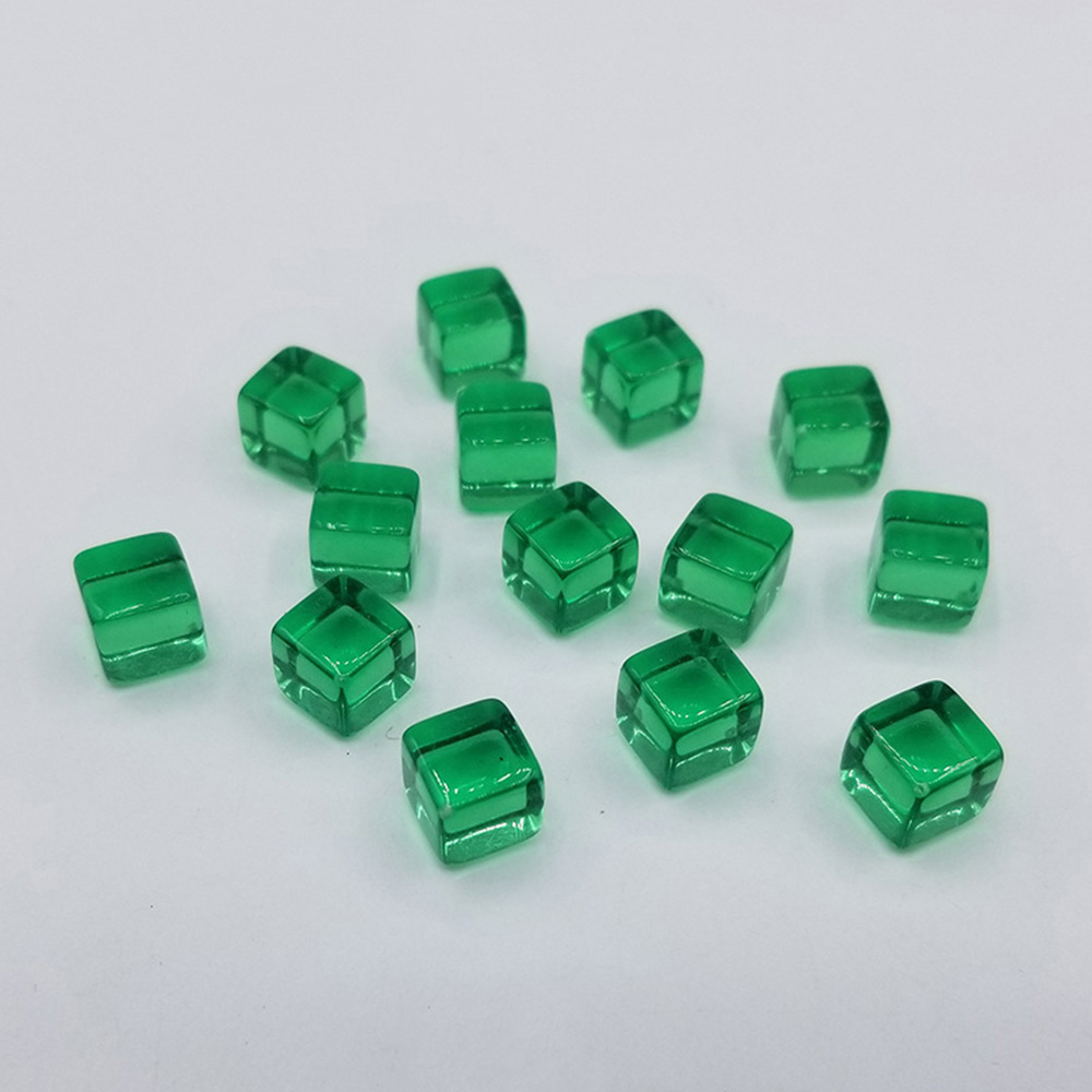 100 piezas de 10 mm de acrílico transparente cubo en blanco esquina cuadrada dados juego de mesa juguete hágalo usted mismo - Imagen 14 de 18