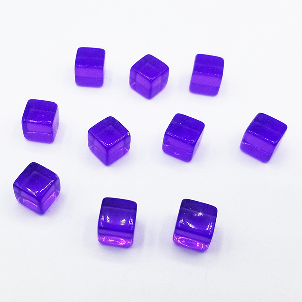 100 piezas de 10 mm de acrílico transparente cubo en blanco esquina cuadrada dados juego de mesa juguete hágalo usted mismo - Imagen 15 de 18