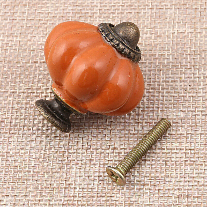 Perillas de puerta de cerámica vintage en forma de calabaza cajón de gabinete tirones manija muebles - Imagen 9 de 10