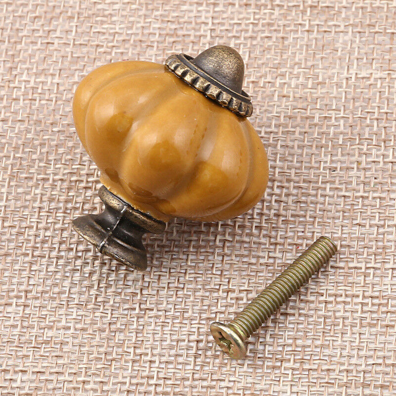Perillas de puerta de cerámica vintage en forma de calabaza cajón de gabinete tirones manija muebles - Imagen 10 de 10