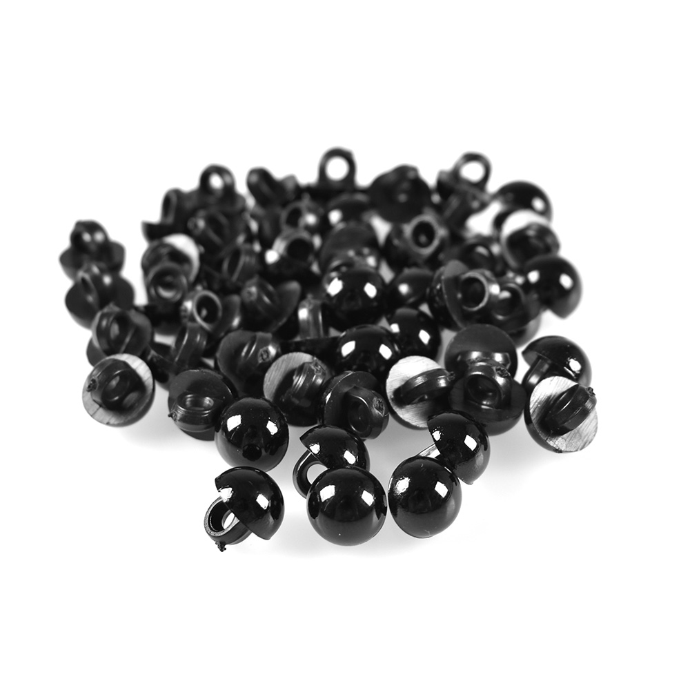 50x Plástico Negro Botón Redondo para Ojos de Muñeca Costura Animal Juguete Accesorios - Imagen 12 de 13