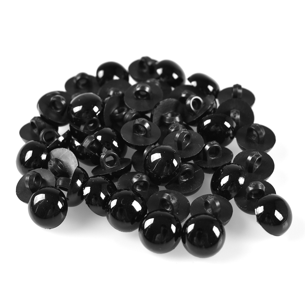 50x Plástico Negro Botón Redondo para Ojos de Muñeca Costura Animal Juguete Accesorios - Imagen 13 de 13