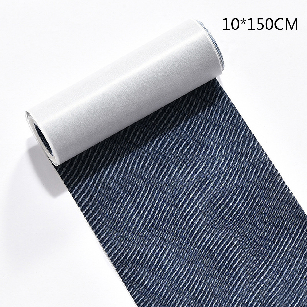 10*150CM Denim Fabric Iron on Patches for Clothing Jeans Jacket Repair Decor Kit