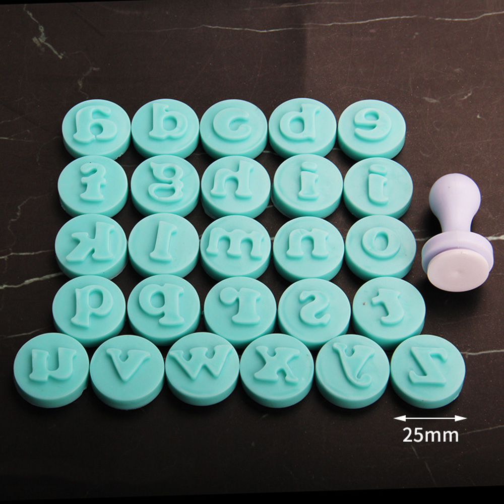 26 English Alphabet Uppercase Lowercase Letters Stamp Seal Cookie Embossing Mold