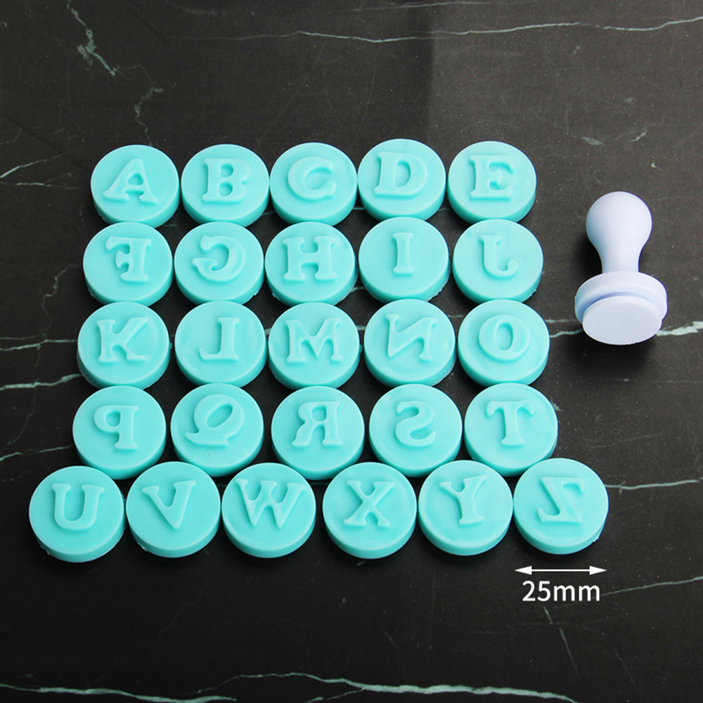 26 English Alphabet Uppercase Lowercase Letters Stamp Seal Cookie Embossing Mold