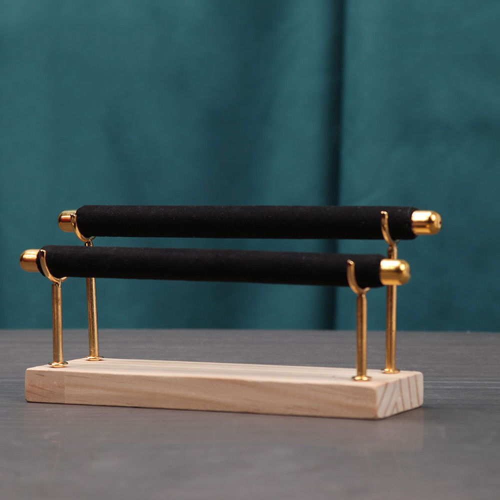 Holzsockel Stange Ring Display Ständer Halter Schmuck Aufbewahrung Organizer Shop Show - Bild 16 von 21