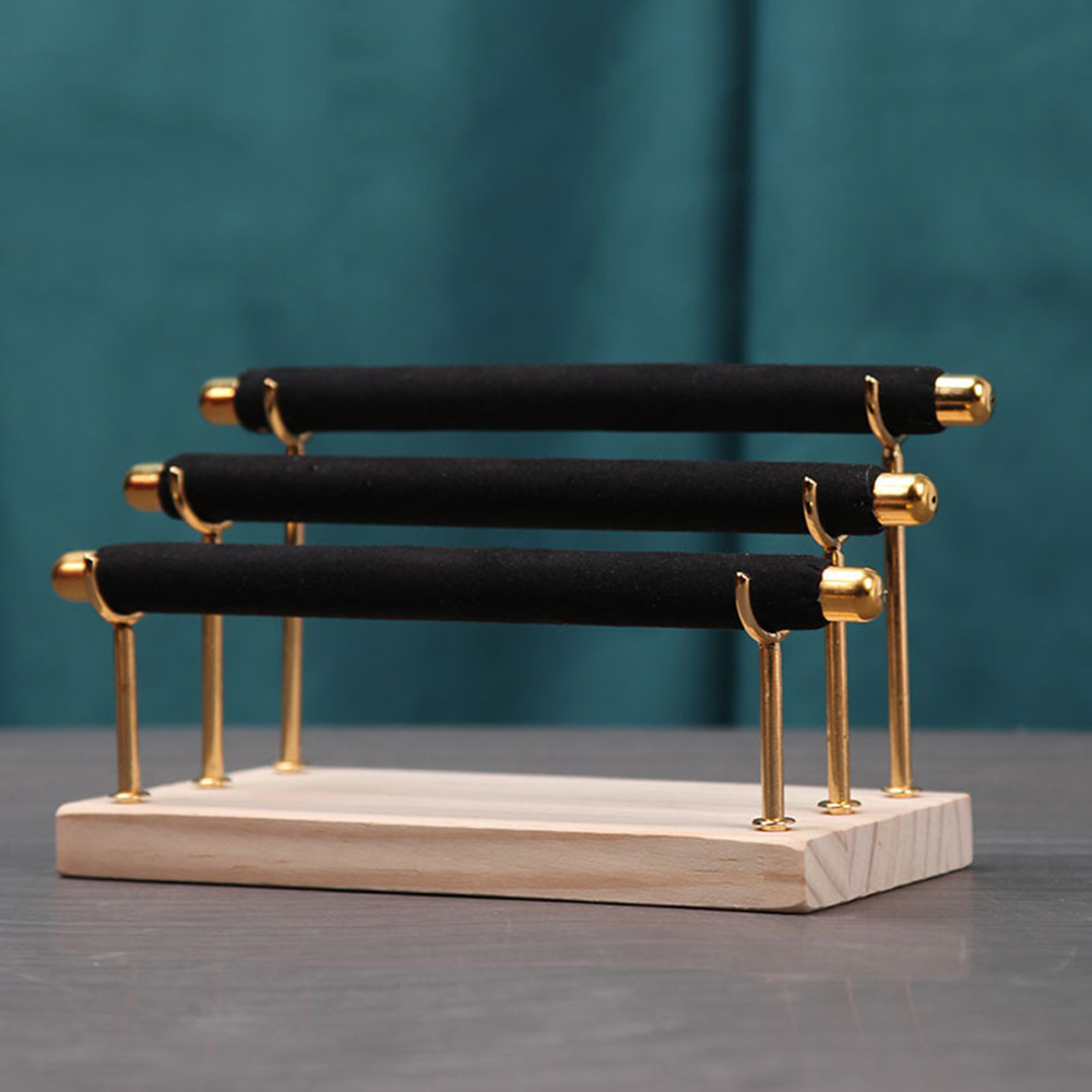 Holzsockel Stange Ring Display Ständer Halter Schmuck Aufbewahrung Organizer Shop Show - Bild 19 von 21