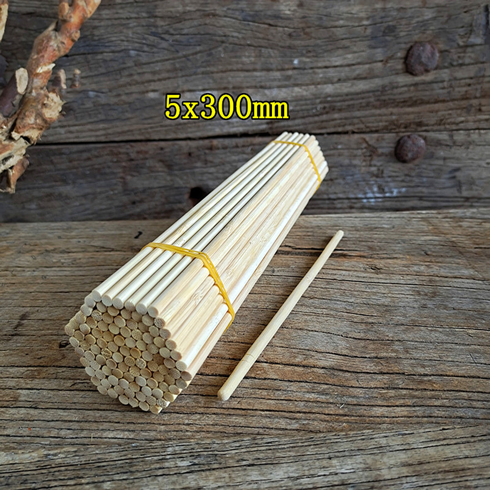 10Pcs 30cm Round Square Nan Bamboo Sticks Rod Toy Model Craft Wooden Pieces DIY