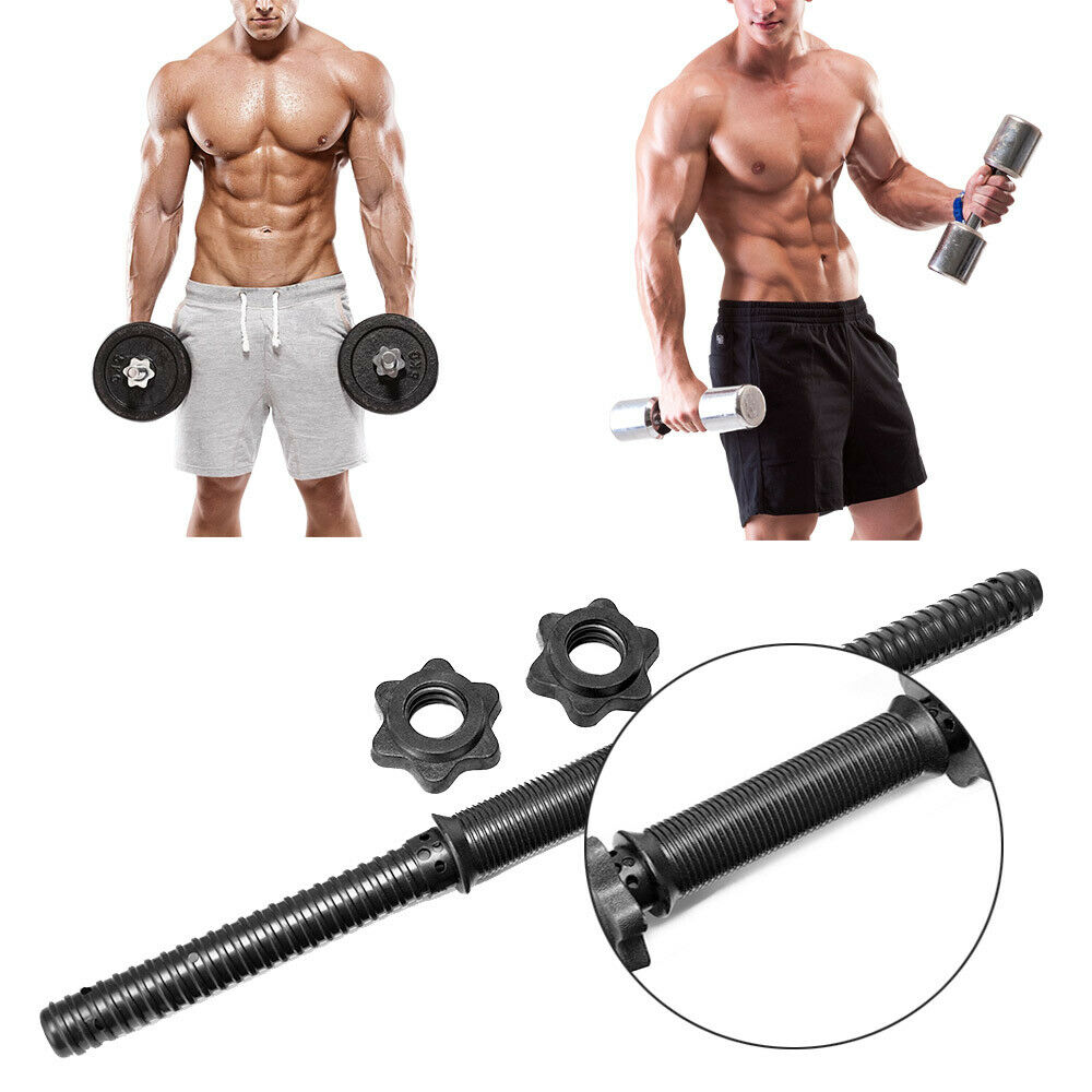 Dumbbell Bars Weight Lifting Handles Spinlock Collars CrossFit Gym Bar Fitness 