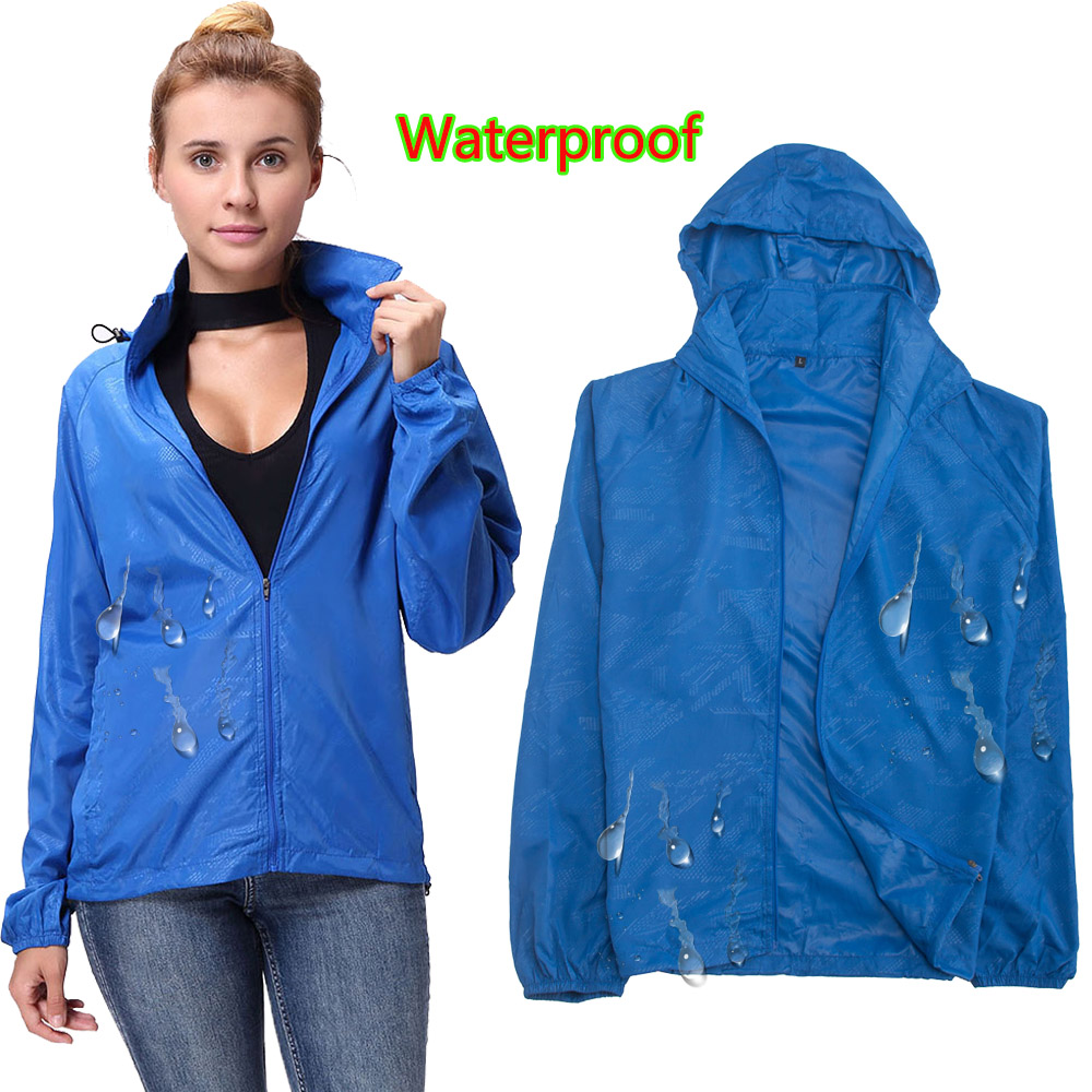 Women Ultra Thin Rain Jacket Packable Waterproof Windbreaker Outdoor Trench Coat | eBay