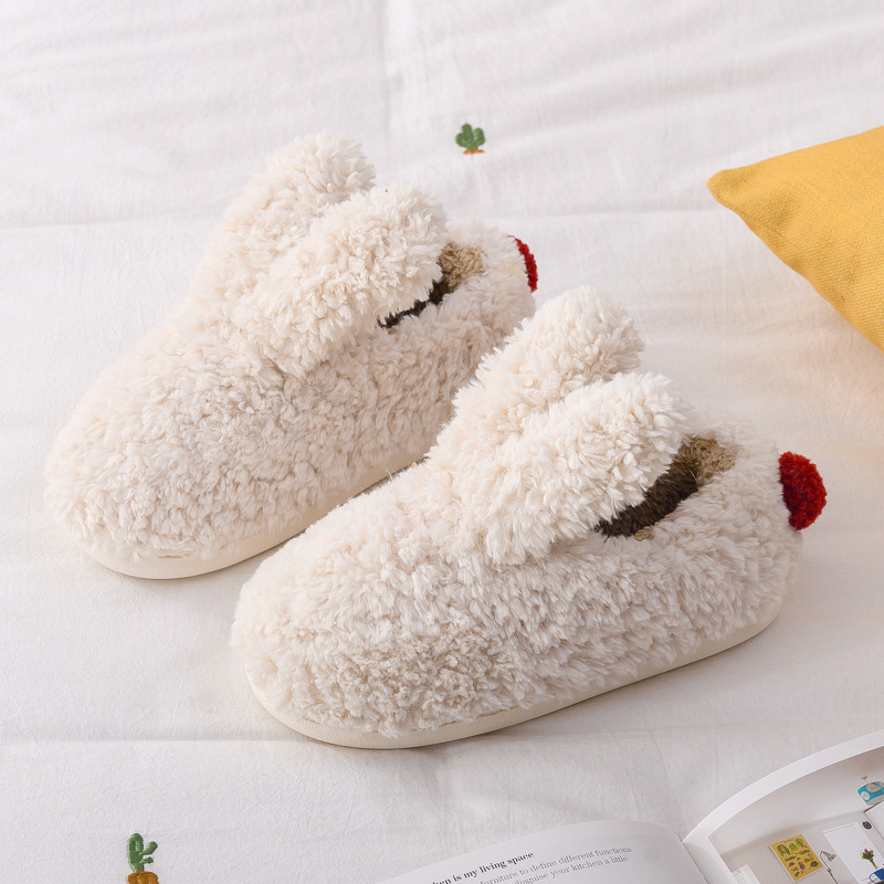 Ladies Warm Winter Fur Lined Slippers Cute Bunny Ear Slippers House ...
