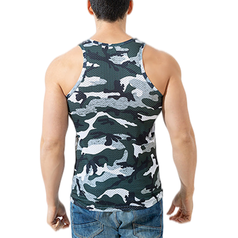 Men Camo Tank Top Sleeveless Muscle Tee Camouflage Breathable Tactical ...