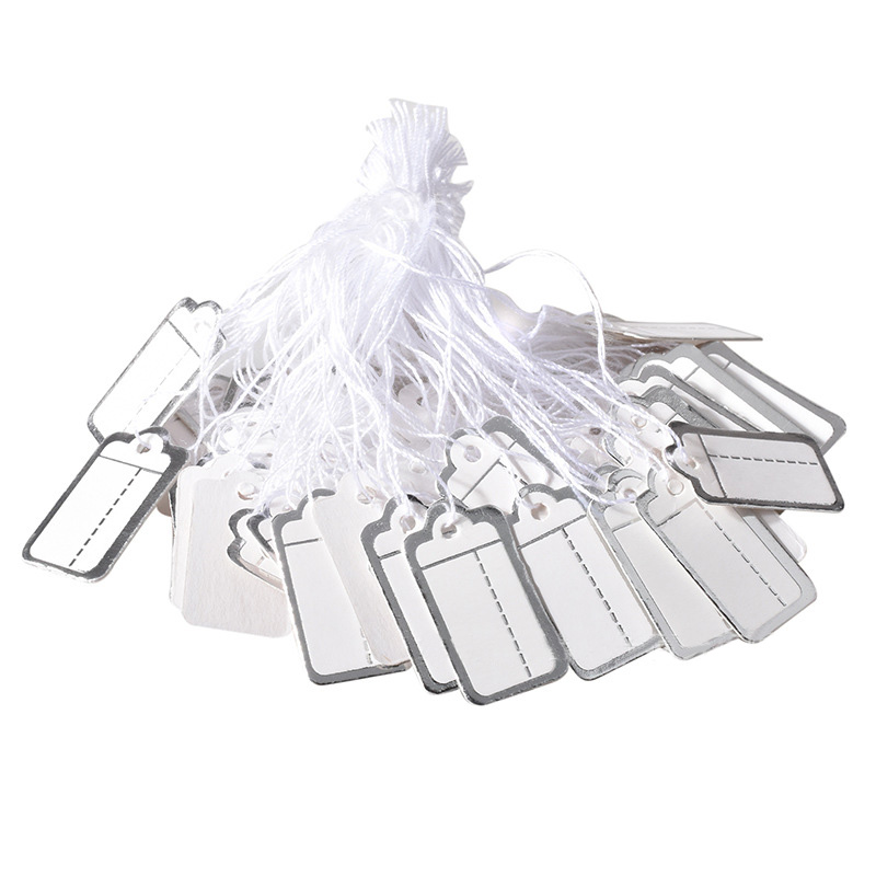500pcs White Strung String Tags Swing Price Tickets Jewelry Retail Tie On Label 
